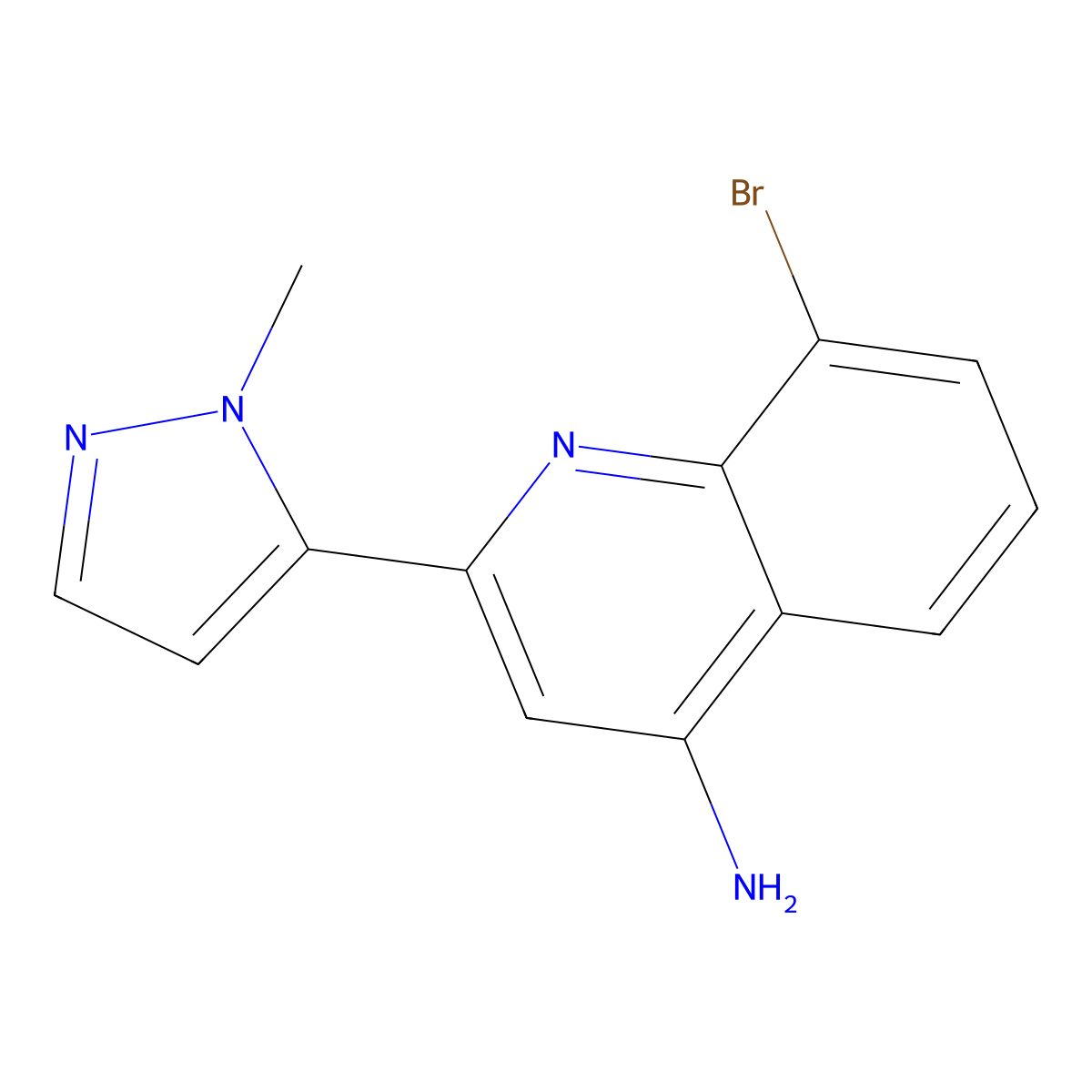 8-Bromo-2-(1-methyl-1H-pyrazol-5-YL)-4-quinolinamine molecular structure, CAS 2138174-22-6