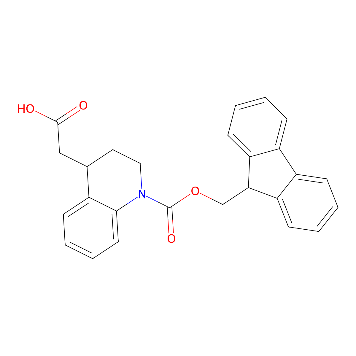 2-(1-{[(9H-fluoren-9-yl)methoxy]carbonyl}-1,2,3,4-tetrahydroquinolin-4-yl)acetic acid molecular structure, CAS 2138174-69-1