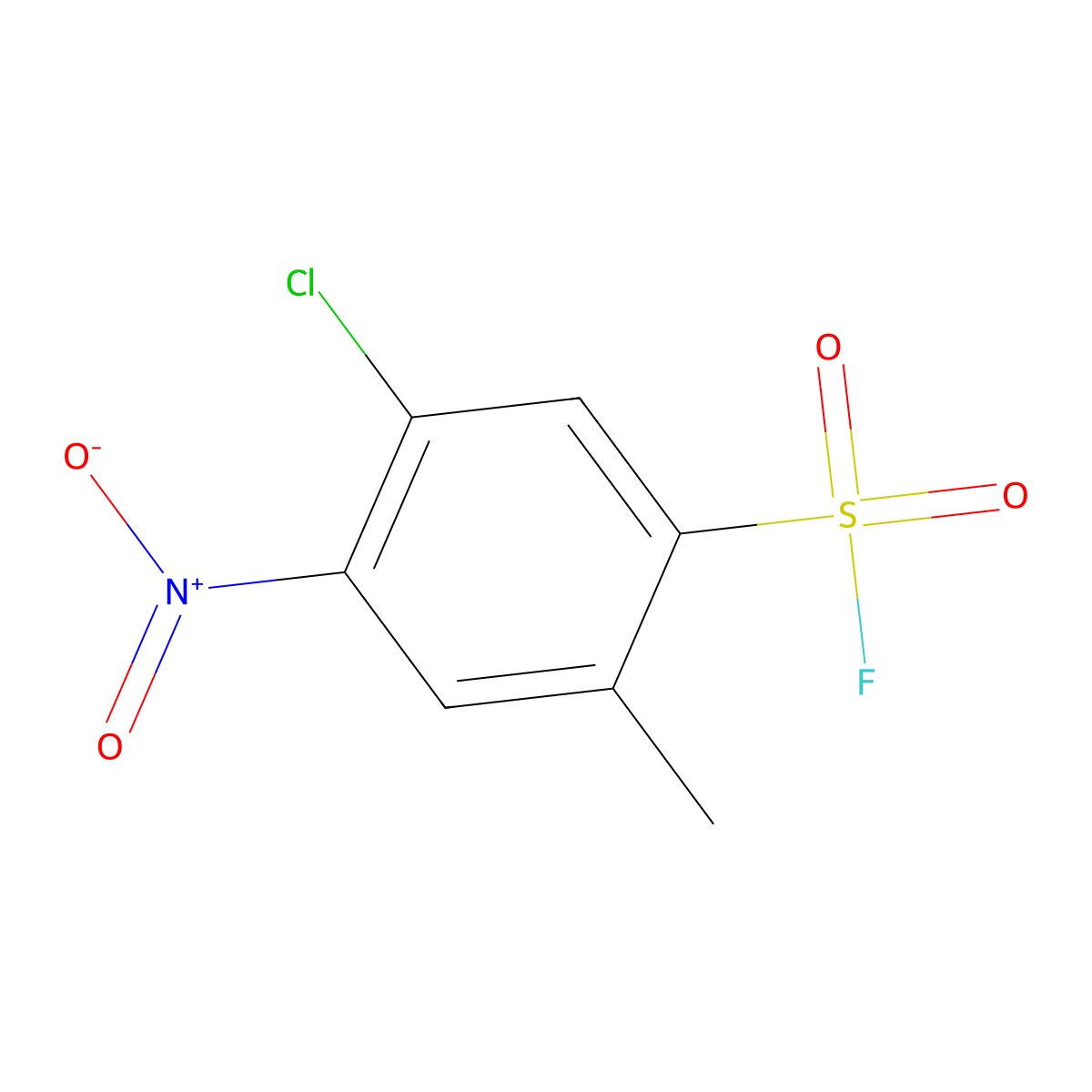 5-Chloro-2-methyl-4-nitrobenzene-1-sulfonyl fluoride molecular structure, CAS 2138174-80-6