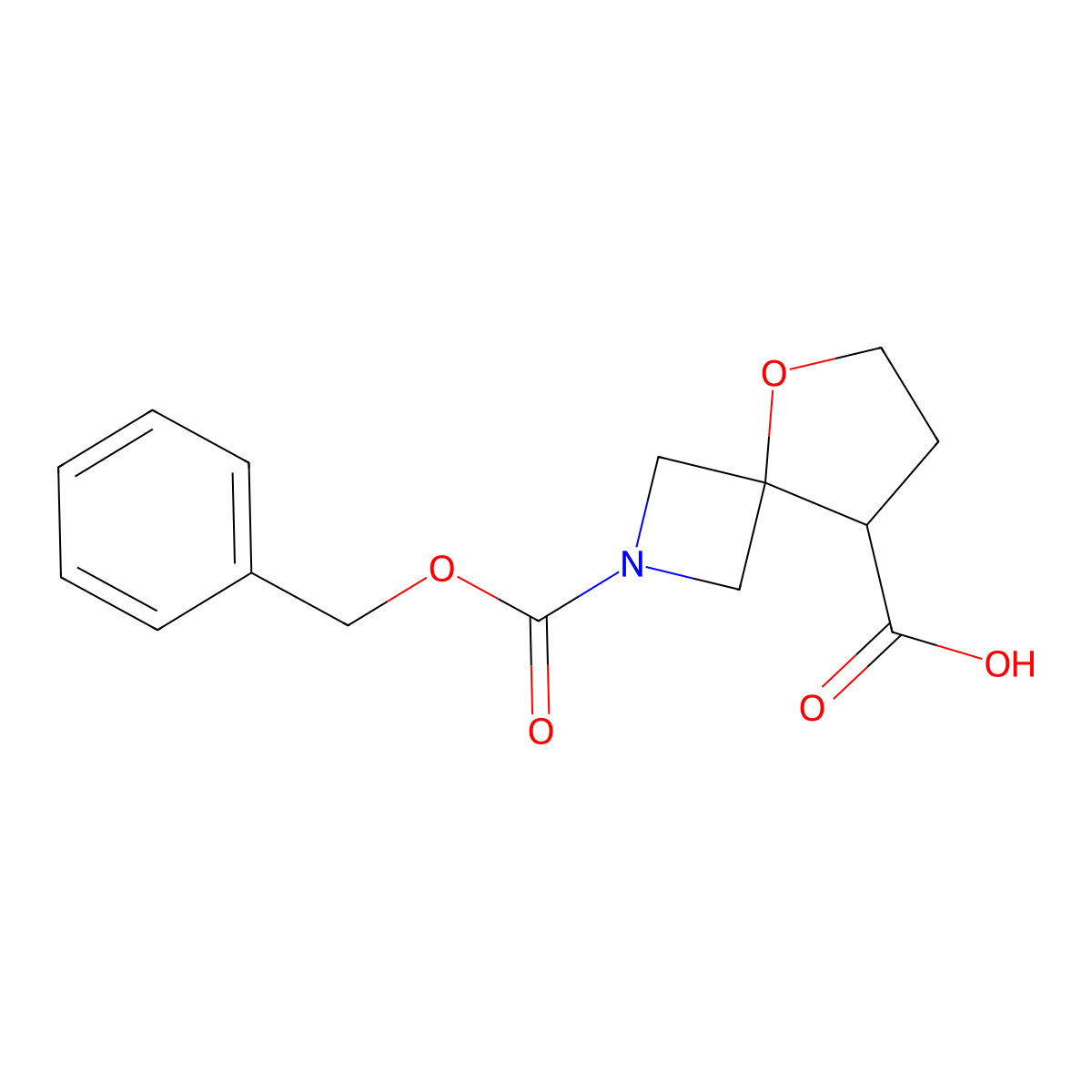 2-Cbz-5-oxa-2-azaspiro[3.4]octane-8-carboxylic acid molecular structure, CAS 2138175-30-9