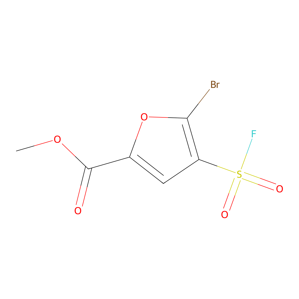 Methyl 5-bromo-4-(fluorosulfonyl)furan-2-carboxylate molecular structure, CAS 2138176-15-3
