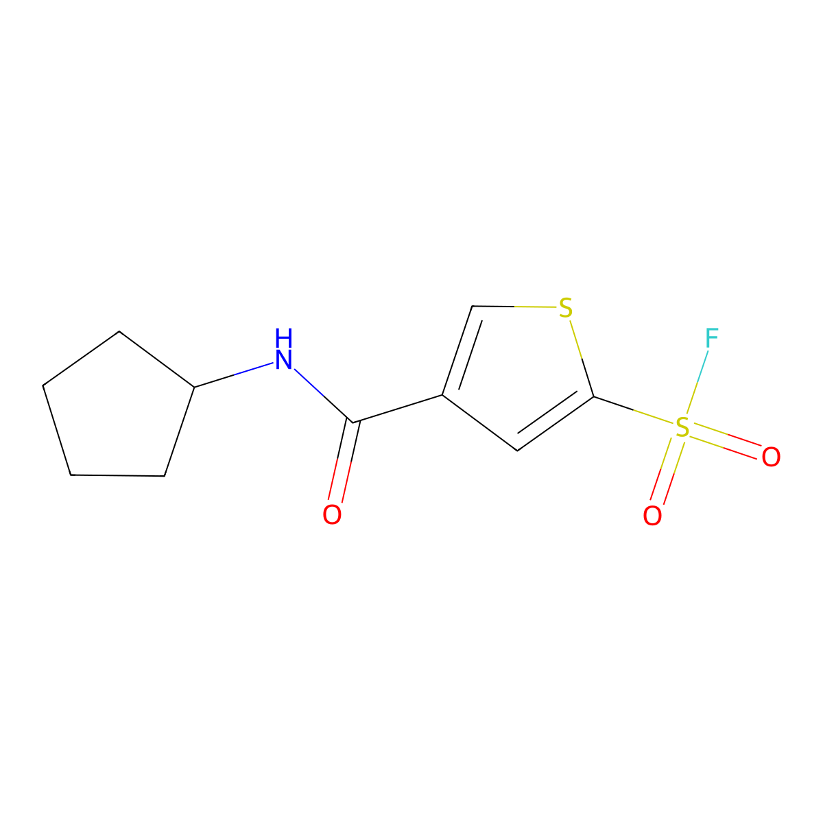 4-(Cyclopentylcarbamoyl)thiophene-2-sulfonyl fluoride molecular structure, CAS 2138176-19-7