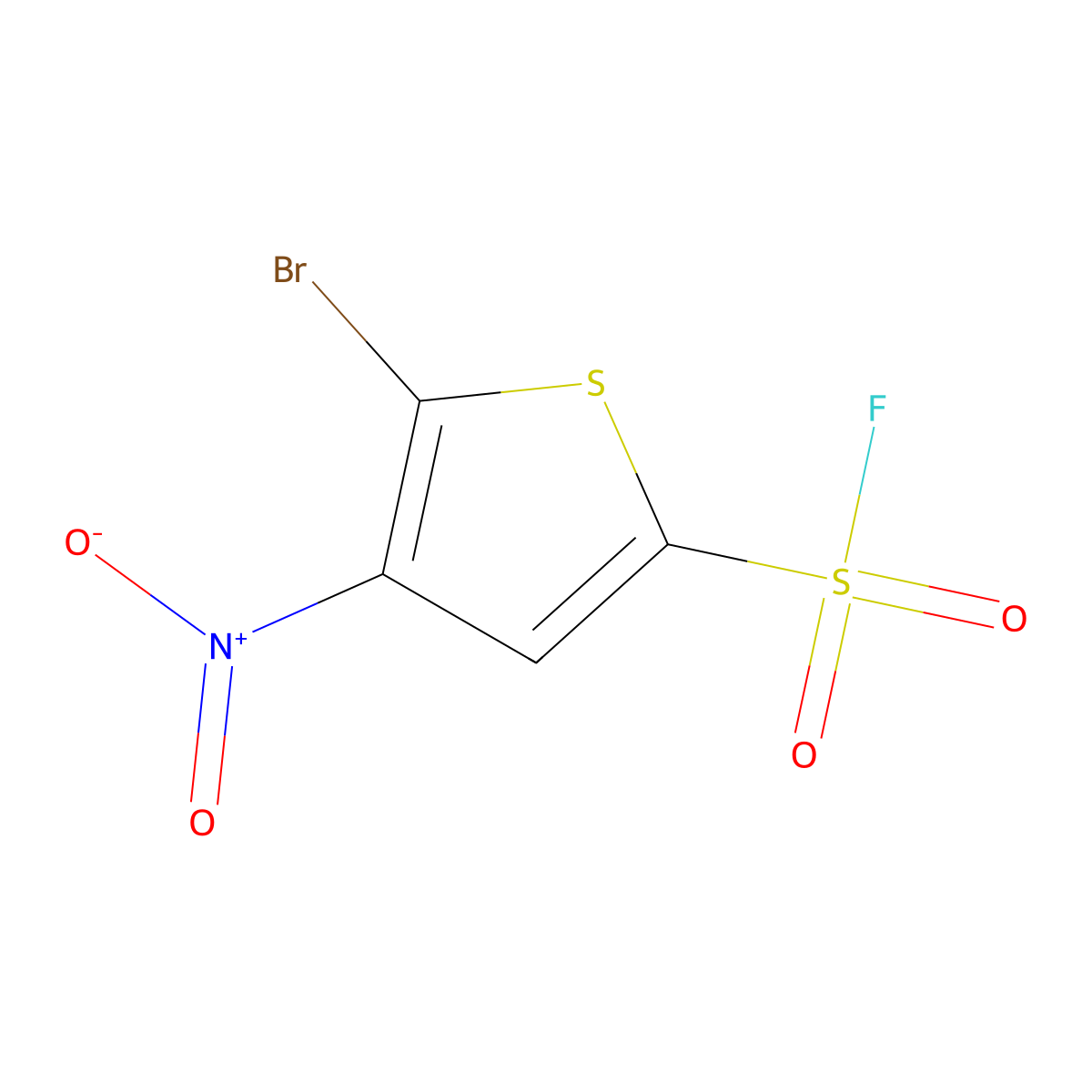 5-Bromo-4-nitrothiophene-2-sulfonyl fluoride molecular structure, CAS 2138176-21-1