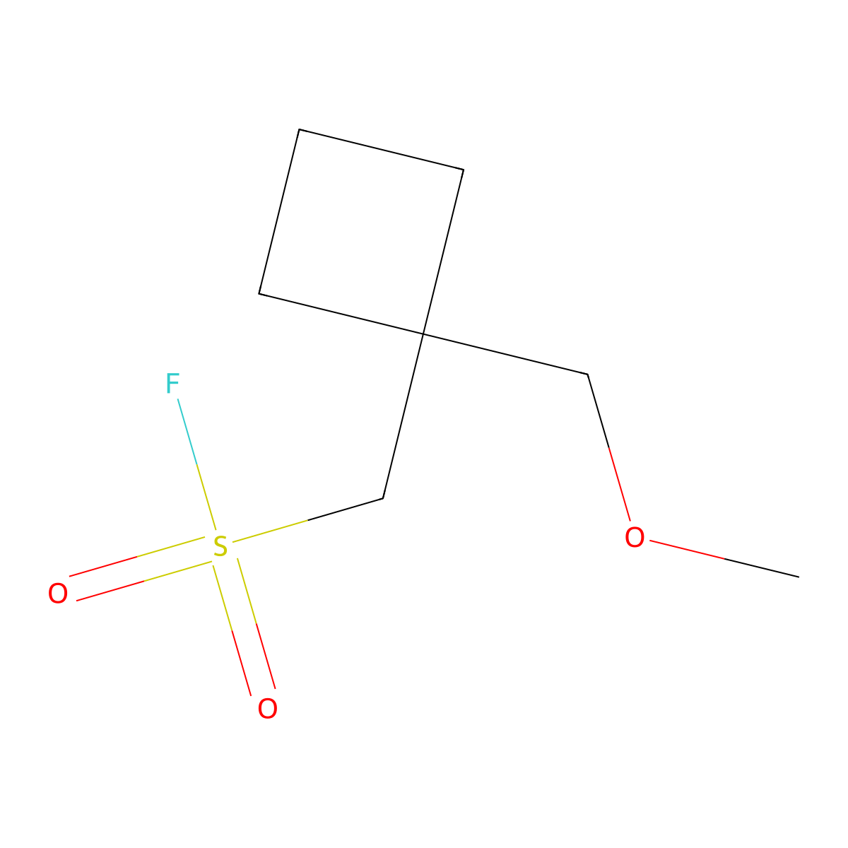 [1-(Methoxymethyl)cyclobutyl]methanesulfonyl fluoride molecular structure, CAS 2138176-24-4