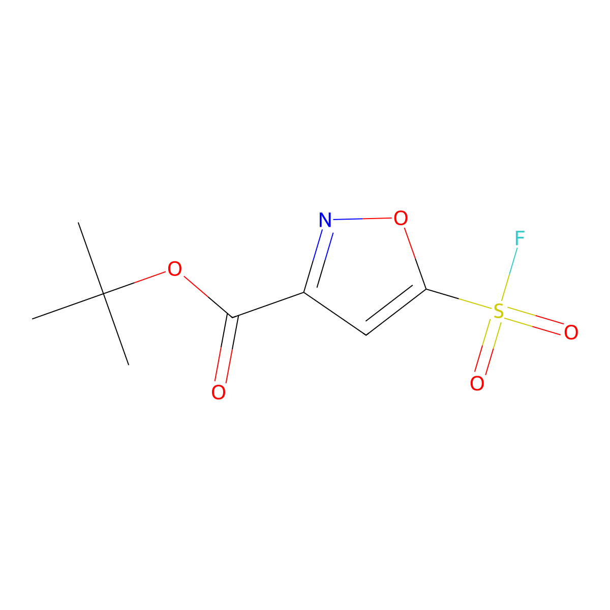Tert-butyl 5-(fluorosulfonyl)-1,2-oxazole-3-carboxylate molecular structure, CAS 2138176-48-2