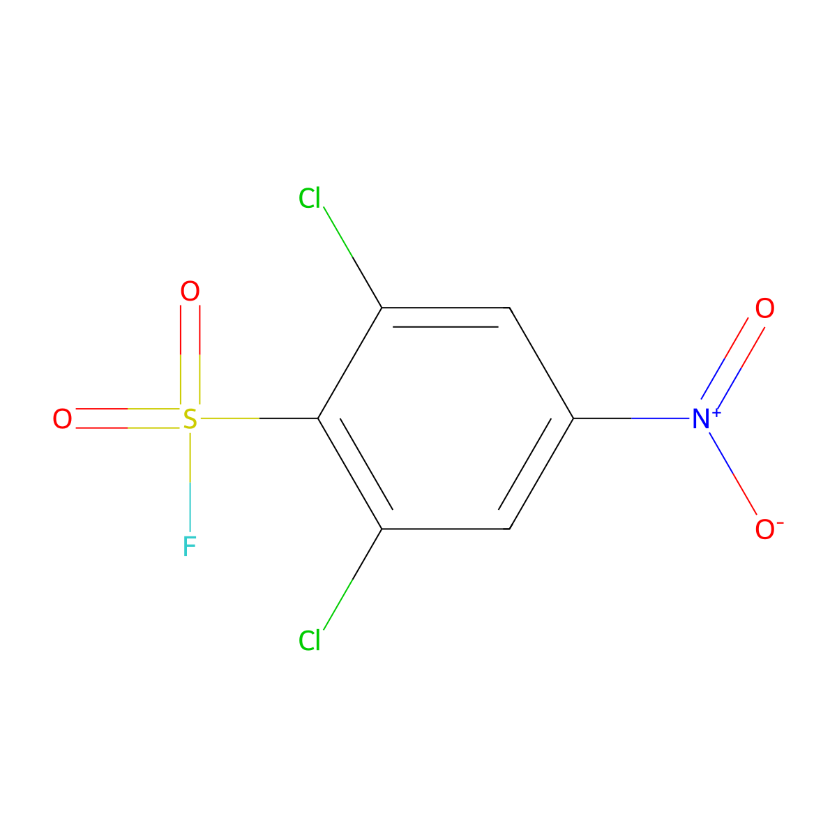 2,6-Dichloro-4-nitrobenzene-1-sulfonyl fluoride molecular structure, CAS 2138177-48-5