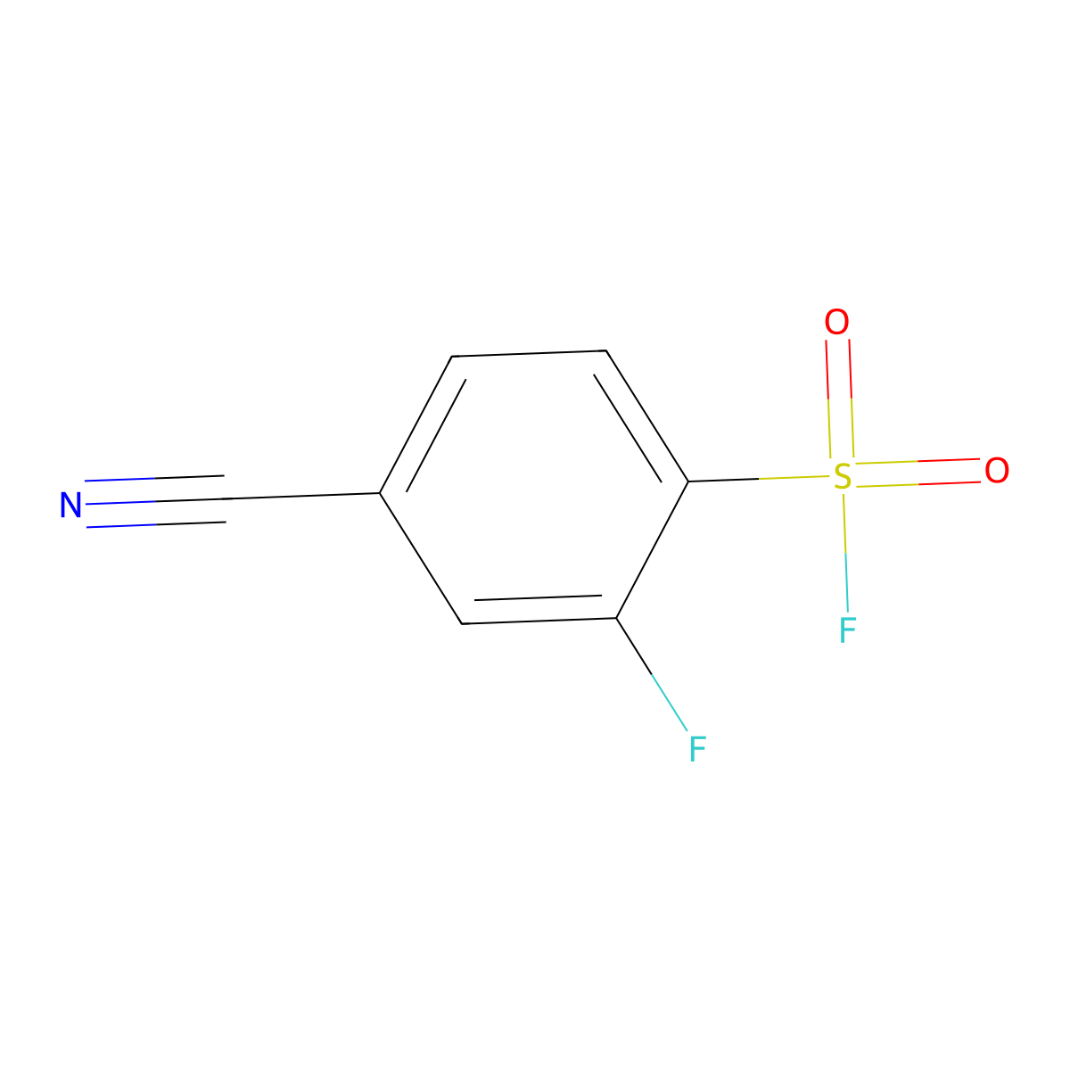4-Cyano-2-fluorobenzene-1-sulfonyl fluoride molecular structure, CAS 2138177-74-7
