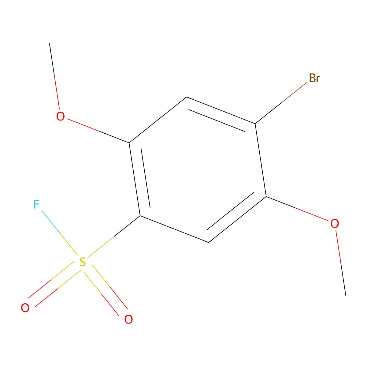 4-Bromo-2,5-dimethoxybenzene-1-sulfonyl fluoride molecular structure, CAS 2138178-25-1