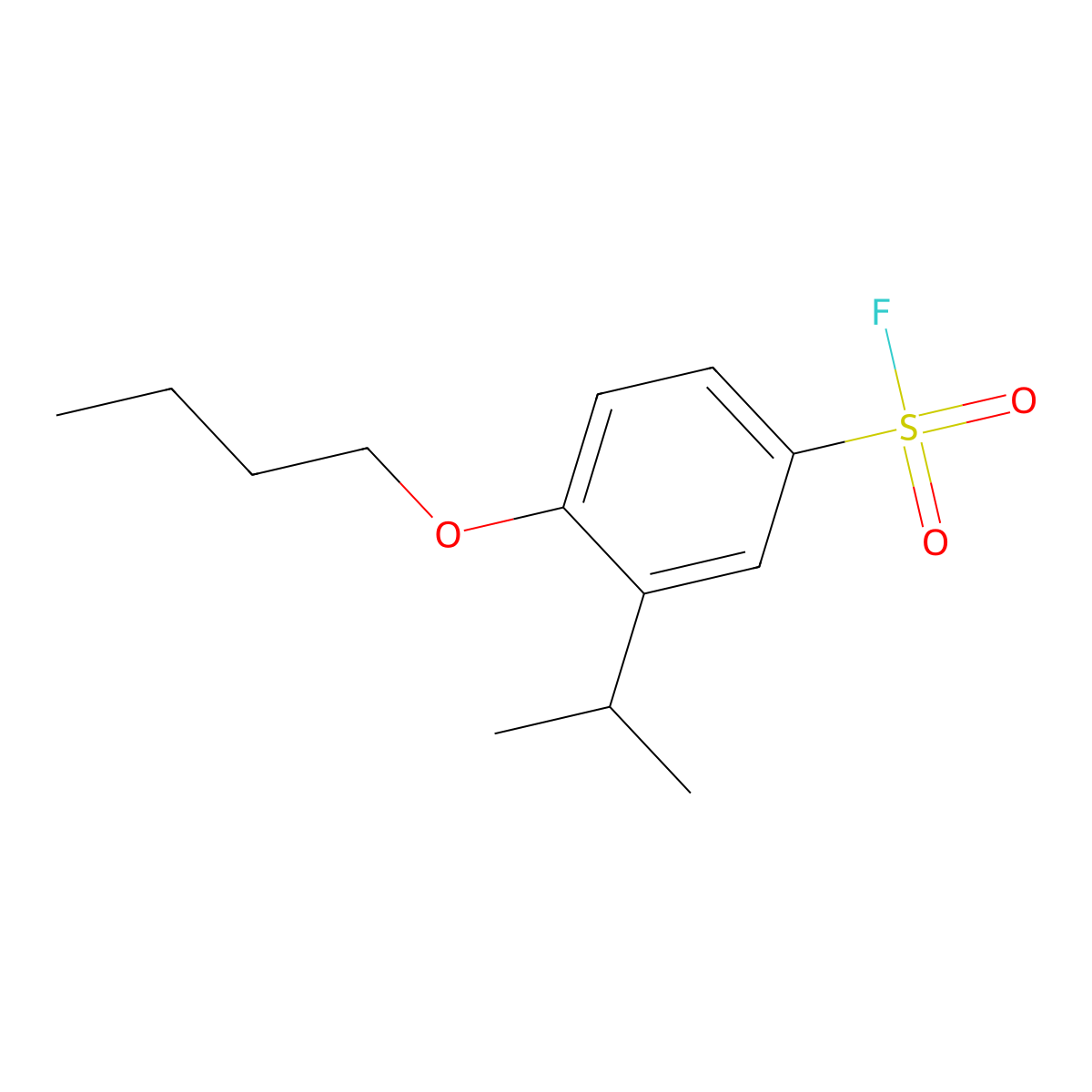 4-Butoxy-3-(propan-2-yl)benzene-1-sulfonyl fluoride molecular structure, CAS 2138178-69-3
