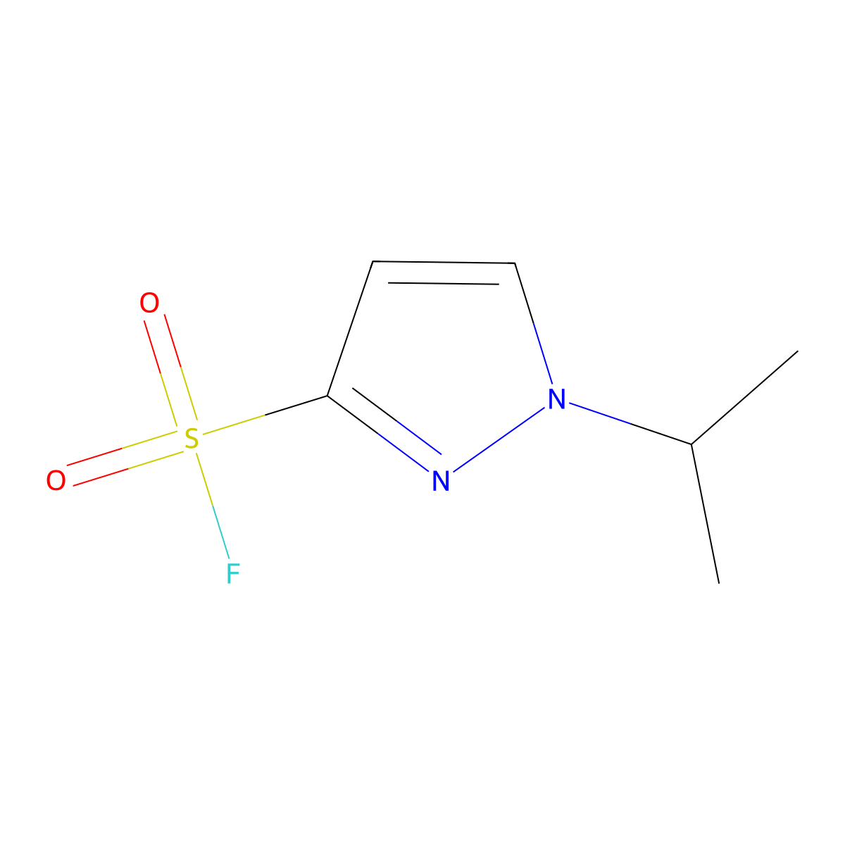 1-(propan-2-yl)-1H-pyrazole-3-sulfonyl fluoride molecular structure, CAS 2138178-71-7