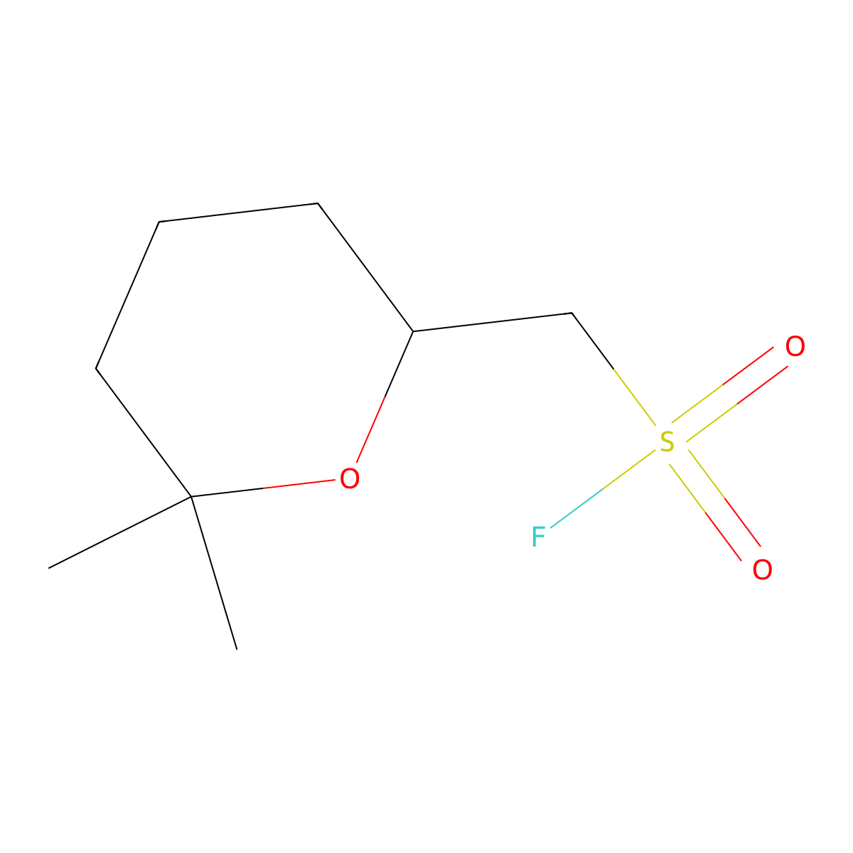 (6,6-Dimethyloxan-2-yl)methanesulfonyl fluoride molecular structure, CAS 2138179-48-1