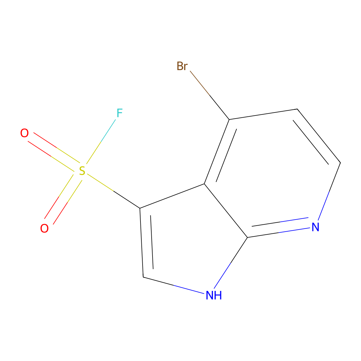 4-Bromo-1H-pyrrolo[2,3-b]pyridine-3-sulfonyl fluoride molecular structure, CAS 2138179-83-4