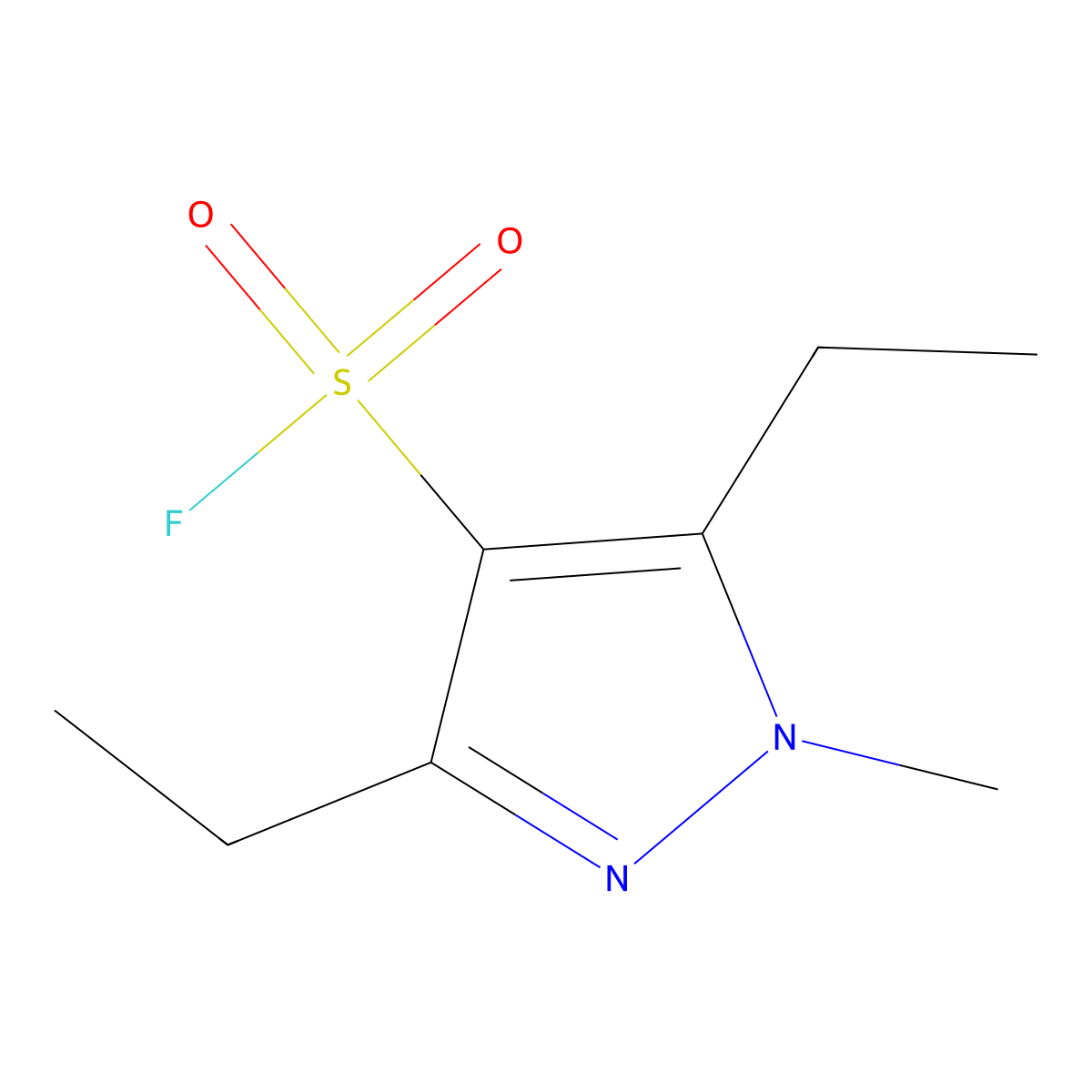 3,5-diethyl-1-methyl-1H-pyrazole-4-sulfonyl fluoride molecular structure, CAS 2138179-91-4