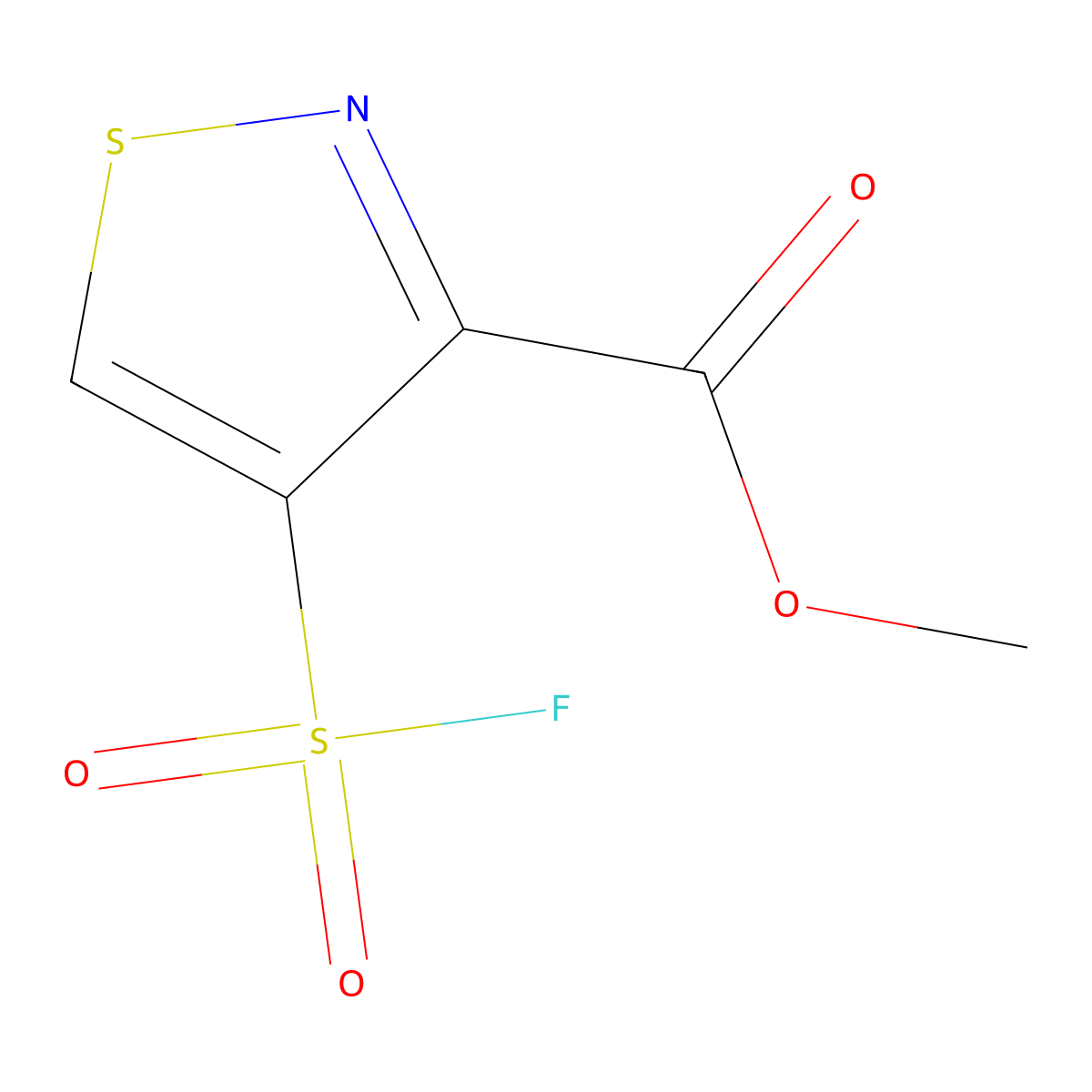 Methyl 4-(fluorosulfonyl)-1,2-thiazole-3-carboxylate molecular structure, CAS 2138179-95-8