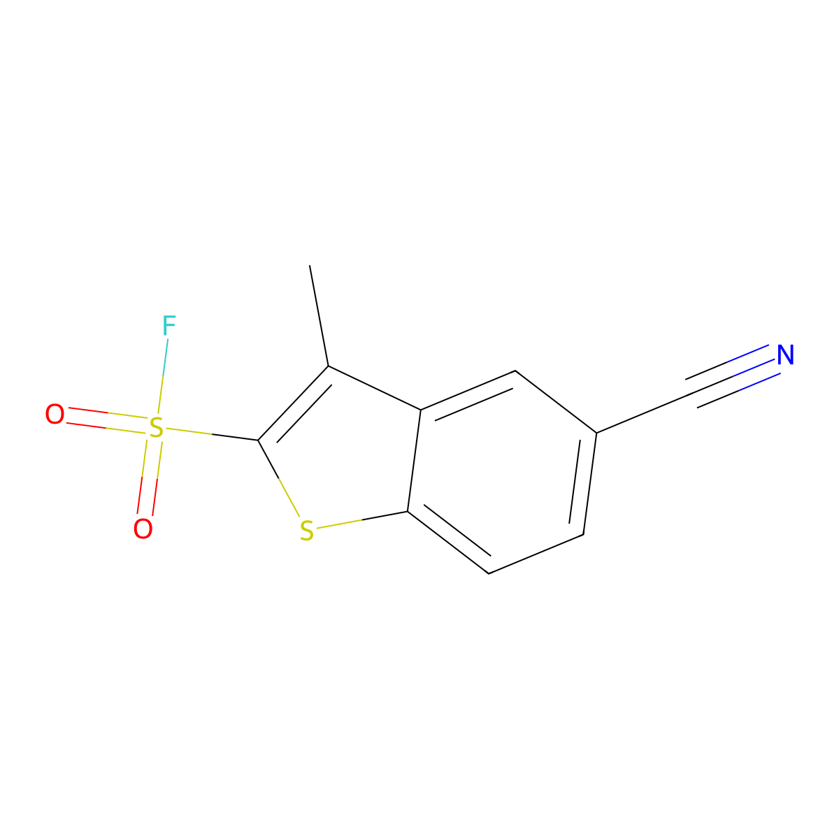 5-Cyano-3-methyl-1-benzothiophene-2-sulfonyl fluoride molecular structure, CAS 2138180-05-7