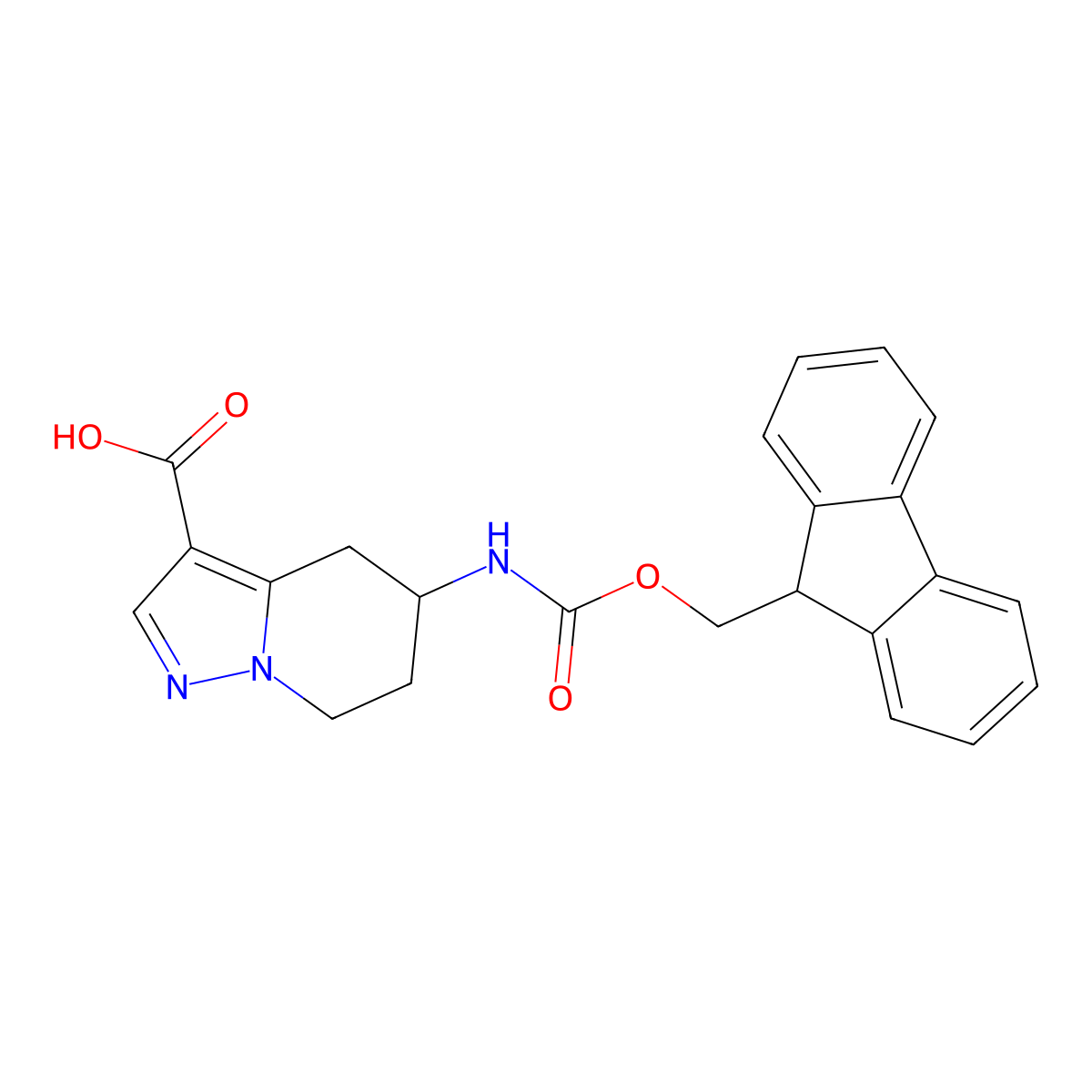 5-({[(9H-fluoren-9-yl)methoxy]carbonyl}amino)-4H,5H,6H,7H-pyrazolo[1,5-a]pyridine-3-carboxylic acid molecular structure, CAS 2138180-12-6
