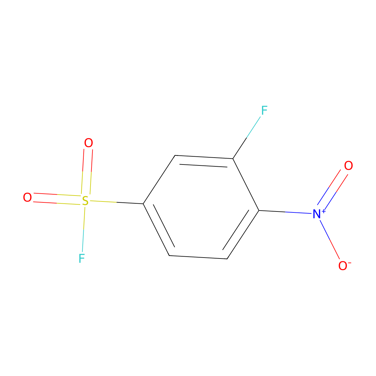 3-Fluoro-4-nitrobenzene-1-sulfonyl fluoride molecular structure, CAS 2138180-58-0