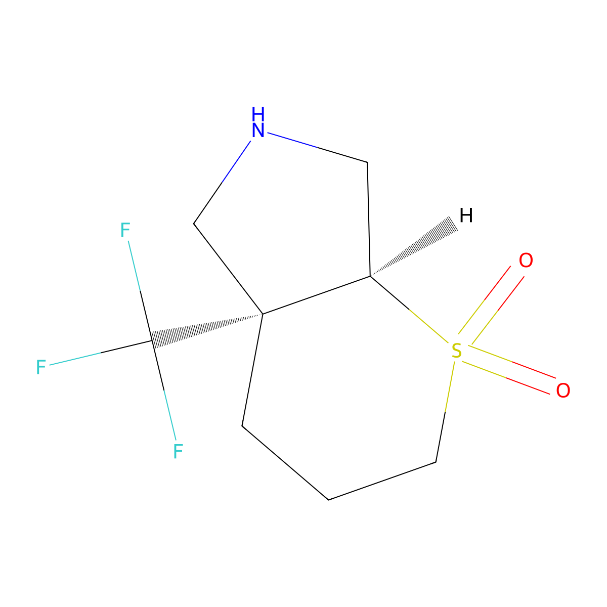 rac-(4aR,7aR)-4a-(trifluoromethyl)-octahydro-1lambda6-thiopyrano[2,3-c]pyrrole-1,1-dione molecular structure, CAS 2138181-01-6