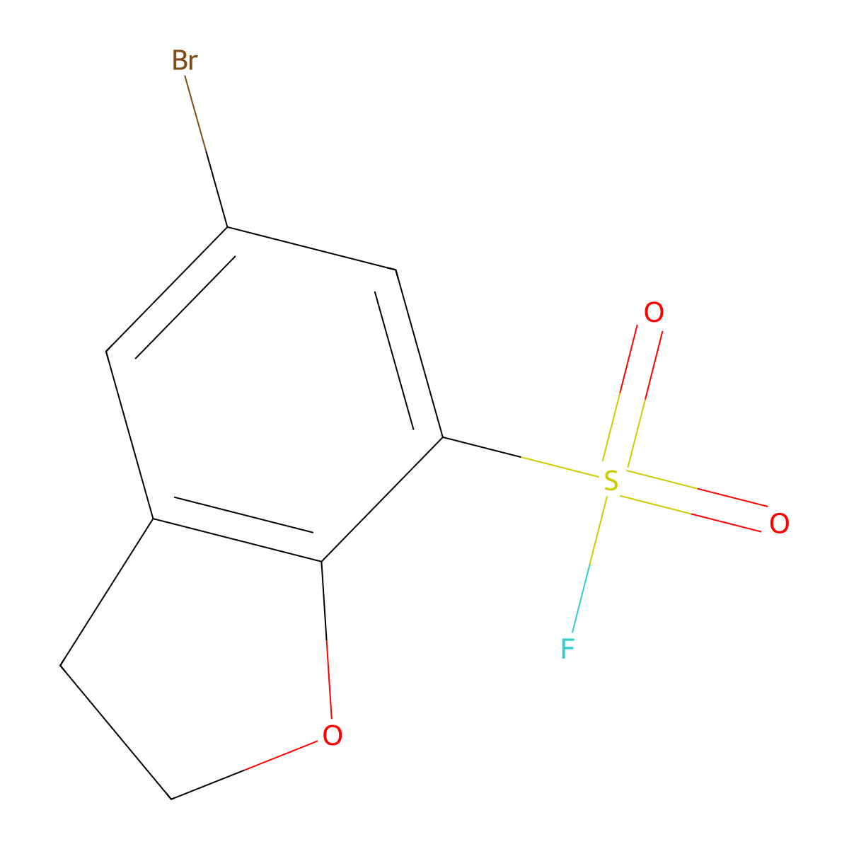 5-Bromo-2,3-dihydro-1-benzofuran-7-sulfonyl fluoride molecular structure, CAS 2138181-20-9