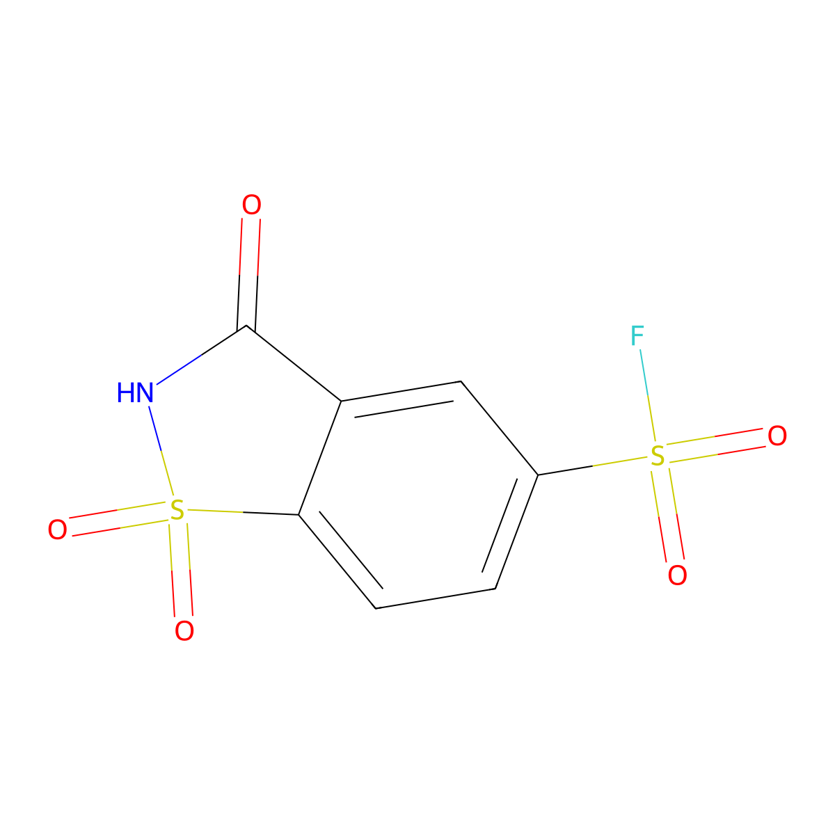 1,1,3-Trioxo-2,3-dihydro-1lambda6,2-benzothiazole-5-sulfonyl fluoride molecular structure, CAS 2138181-45-8