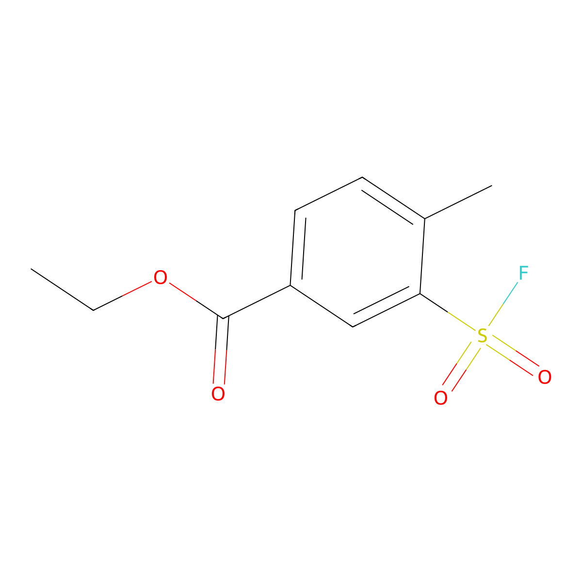 Ethyl 3-(fluorosulfonyl)-4-methylbenzoate molecular structure, CAS 2138181-50-5
