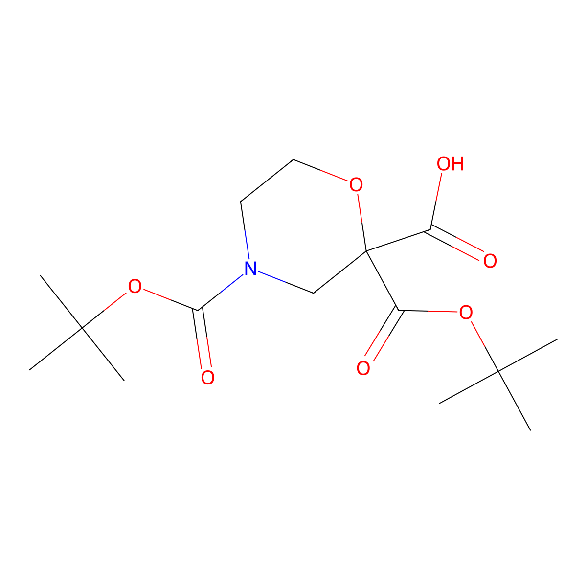 2,4-Bis[(tert-butoxy)carbonyl]morpholine-2-carboxylic acid molecular structure, CAS 2138182-03-1