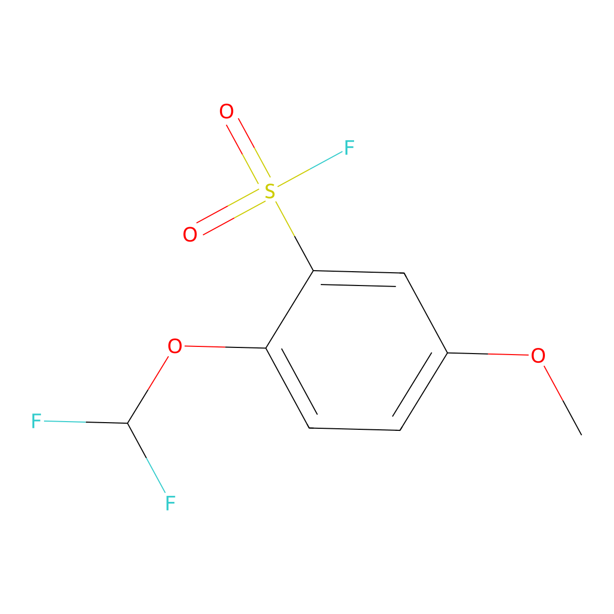 2-(Difluoromethoxy)-5-methoxybenzene-1-sulfonyl fluoride molecular structure, CAS 2138182-32-6