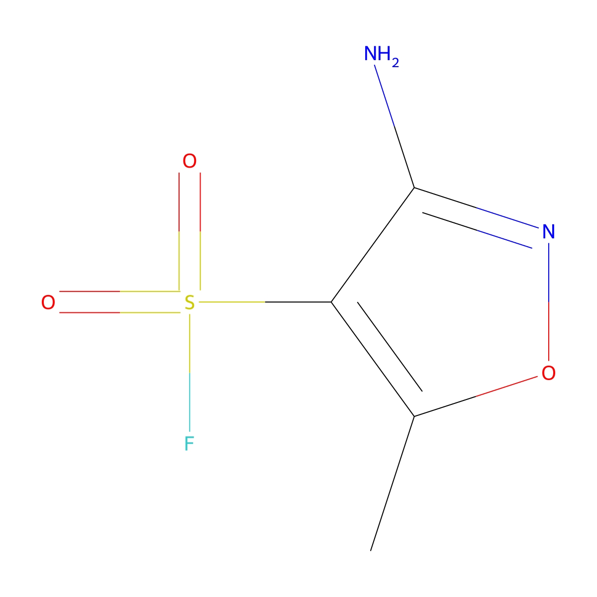 3-Amino-5-methyl-1,2-oxazole-4-sulfonyl fluoride molecular structure, CAS 2138182-49-5