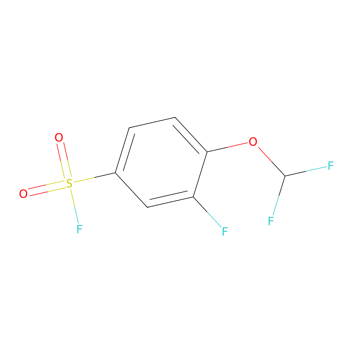 4-(Difluoromethoxy)-3-fluorobenzene-1-sulfonyl fluoride molecular structure, CAS 2138182-60-0