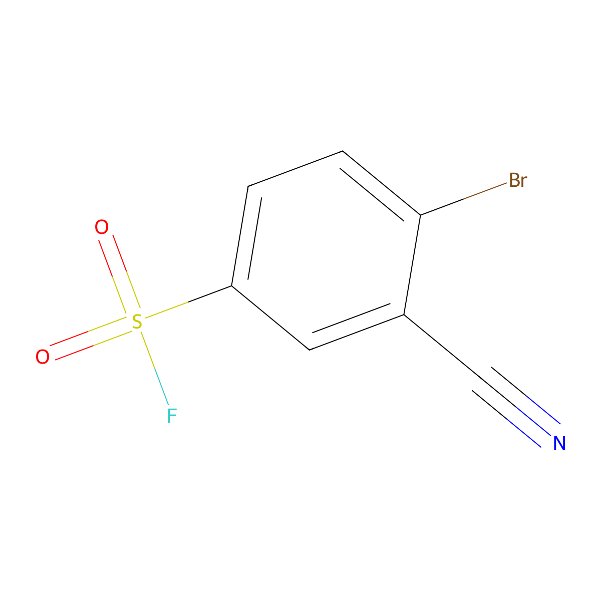 4-Bromo-3-cyanobenzene-1-sulfonyl fluoride molecular structure, CAS 2138182-74-6