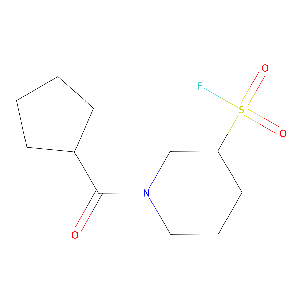 1-Cyclopentanecarbonylpiperidine-3-sulfonyl fluoride molecular structure, CAS 2138183-02-3