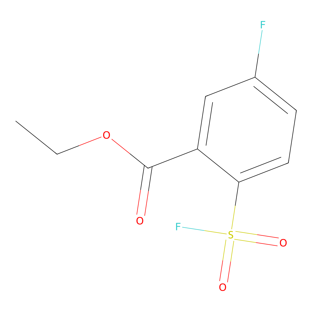 Ethyl 5-fluoro-2-(fluorosulfonyl)benzoate molecular structure, CAS 2138183-13-6