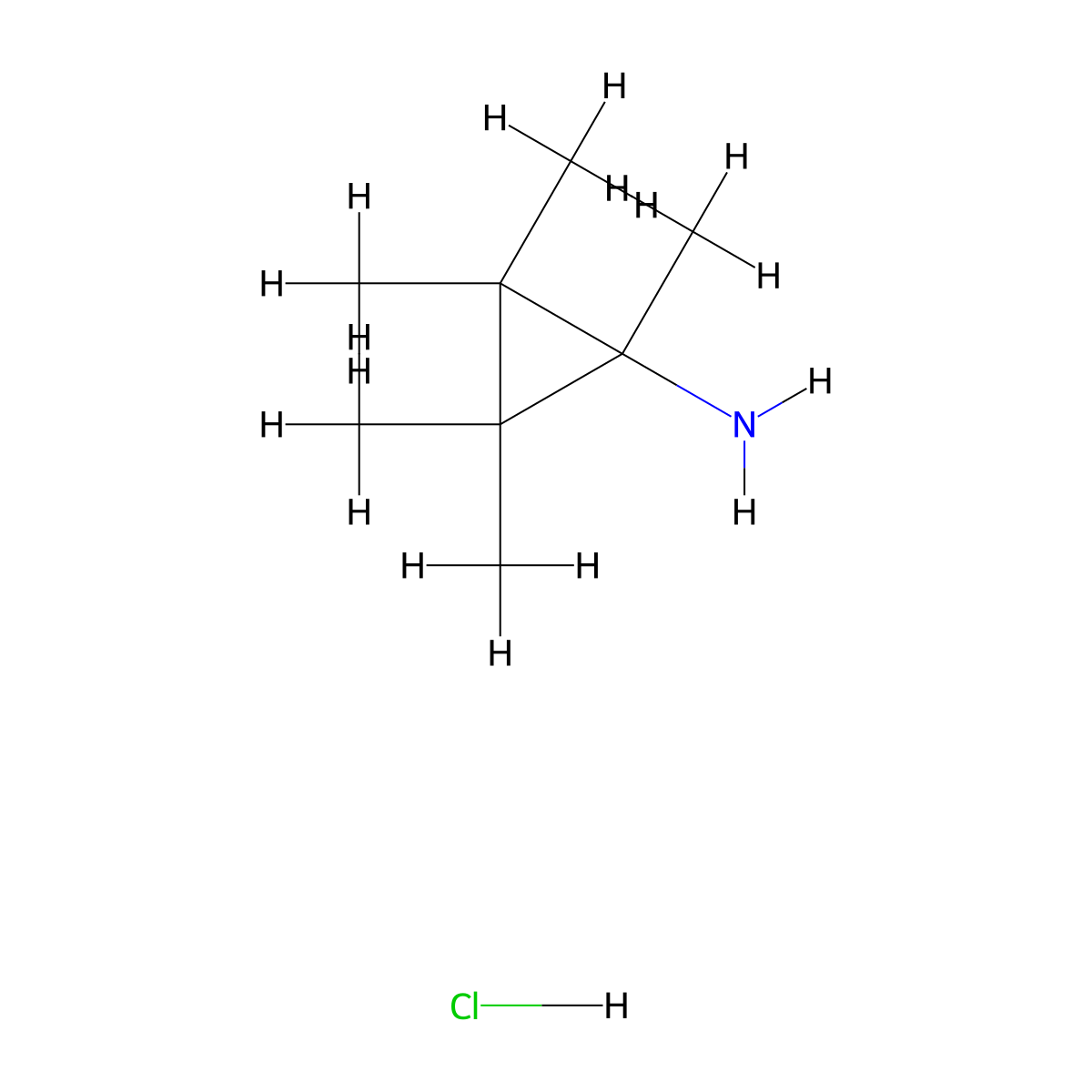 Pentamethylcyclopropan-1-amine hydrochloride molecular structure, CAS 2138183-57-8