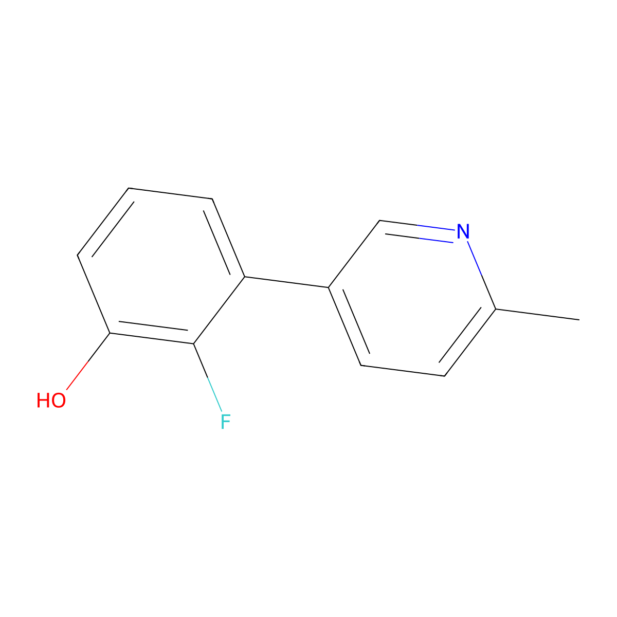 2-Fluoro-3-(6-methylpyridin-3-yl)phenol molecular structure, CAS 2138183-81-8