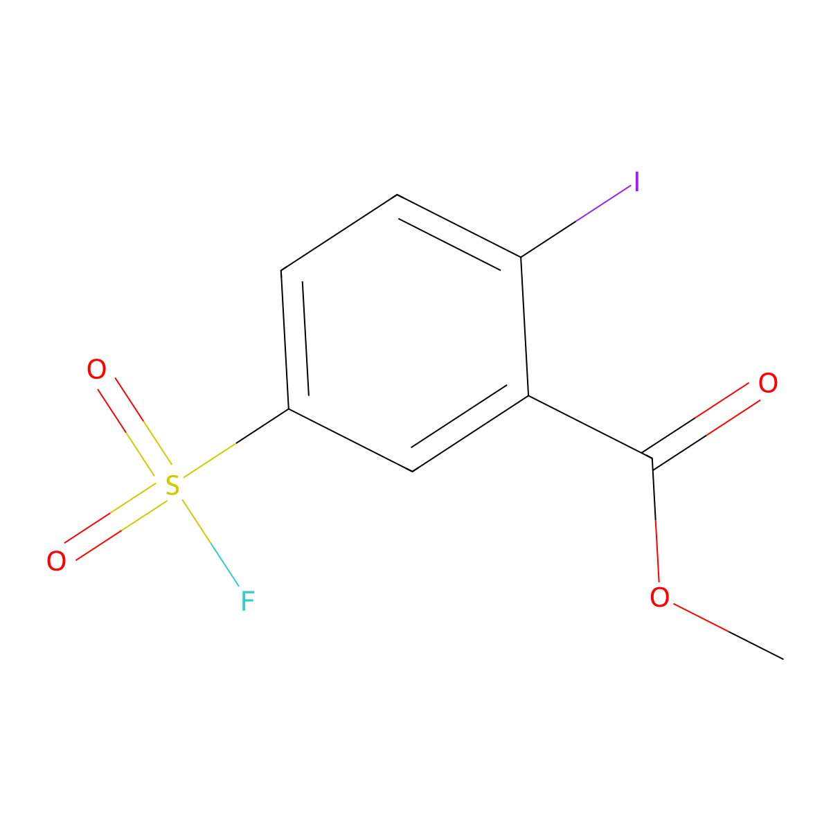 Methyl 5-(fluorosulfonyl)-2-iodobenzoate molecular structure, CAS 2138184-08-2
