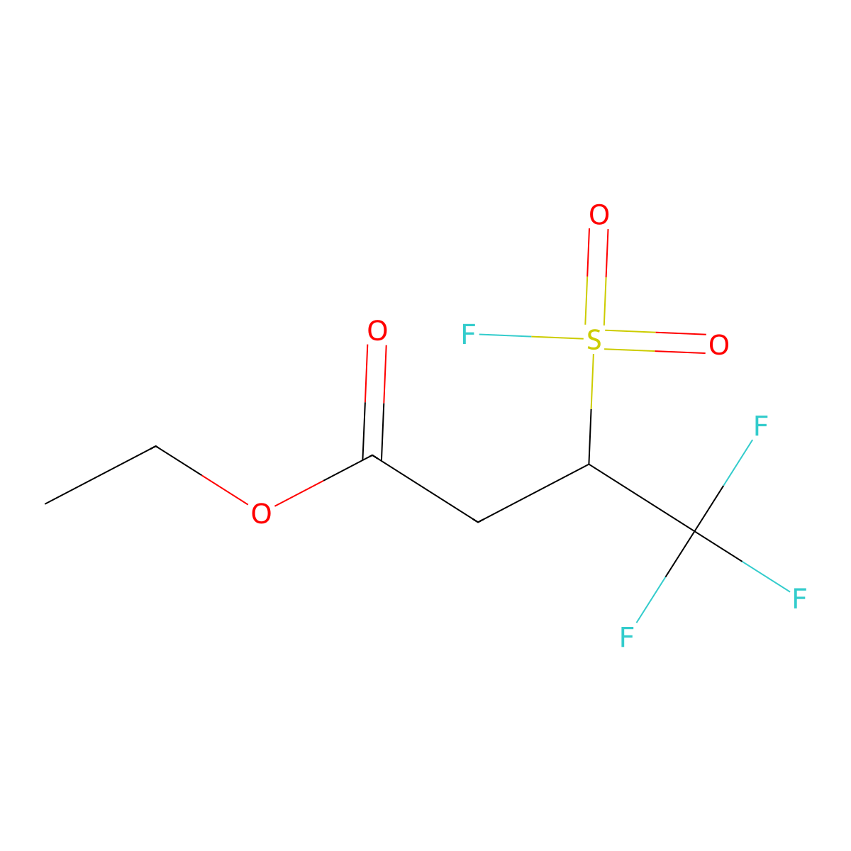 Ethyl 4,4,4-trifluoro-3-fluorosulfonylbutanoate molecular structure, CAS 2138184-79-7