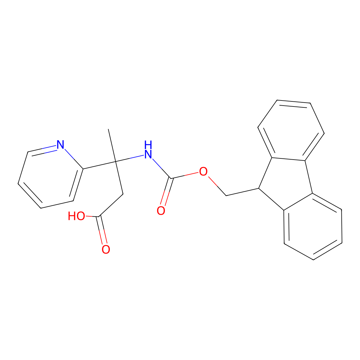 3-({[(9H-fluoren-9-yl)methoxy]carbonyl}amino)-3-(pyridin-2-yl)butanoic acid molecular structure, CAS 2138184-95-7
