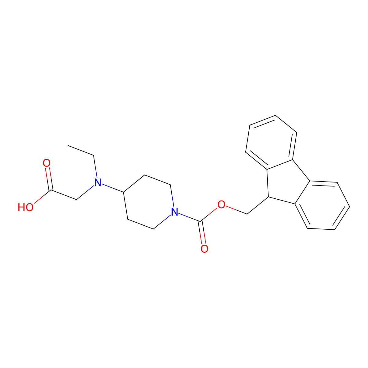 2-[ethyl(1-{[(9H-fluoren-9-yl)methoxy]carbonyl}piperidin-4-yl)amino]acetic acid molecular structure, CAS 2138185-04-1