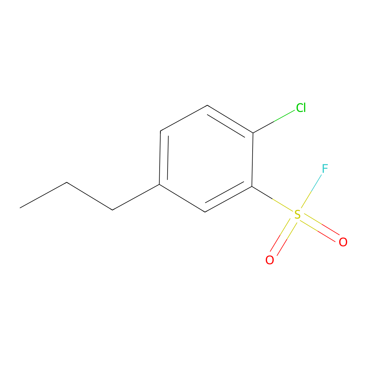 2-Chloro-5-propylbenzene-1-sulfonyl fluoride molecular structure, CAS 2138185-15-4