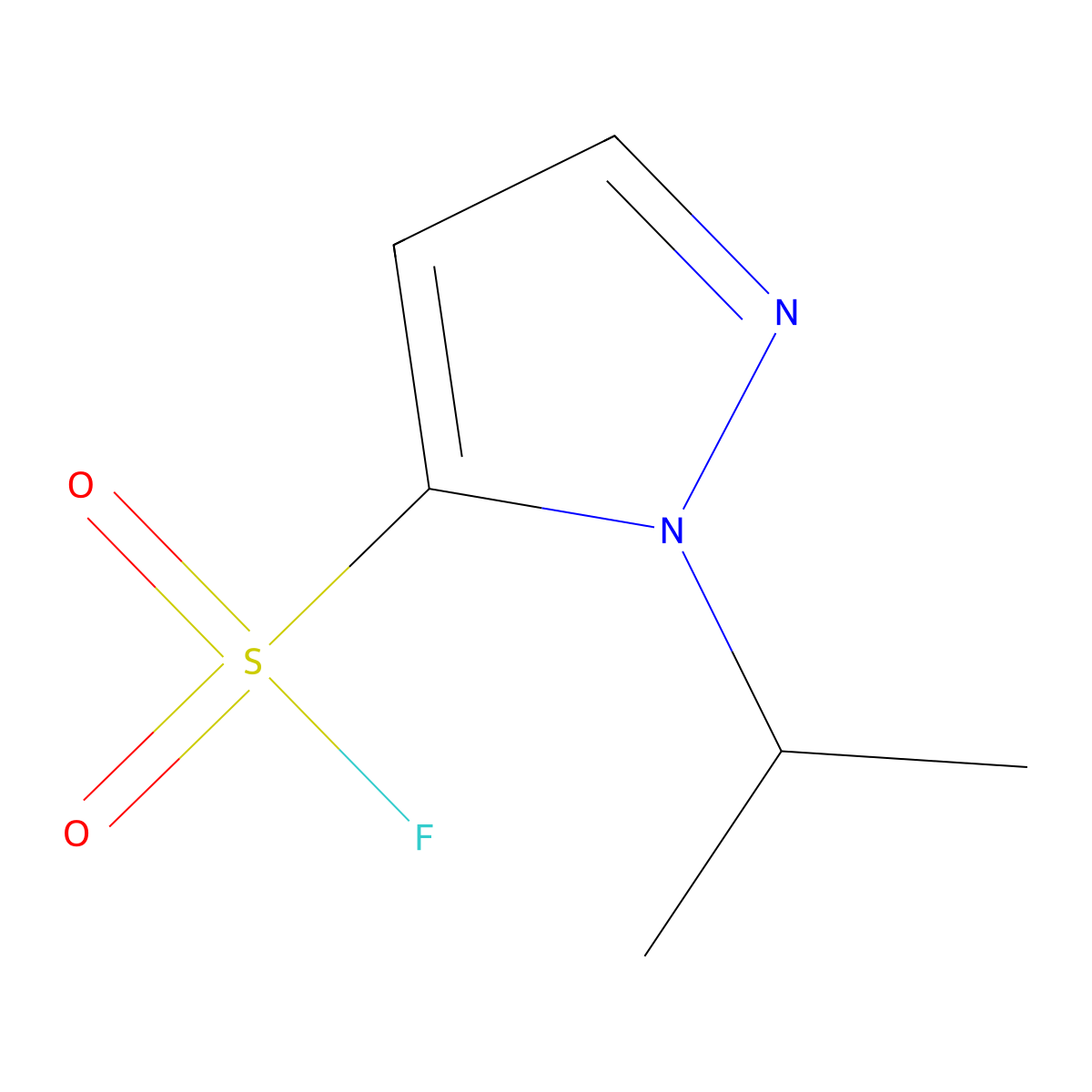 1-(propan-2-yl)-1H-pyrazole-5-sulfonyl fluoride molecular structure, CAS 2138185-90-5