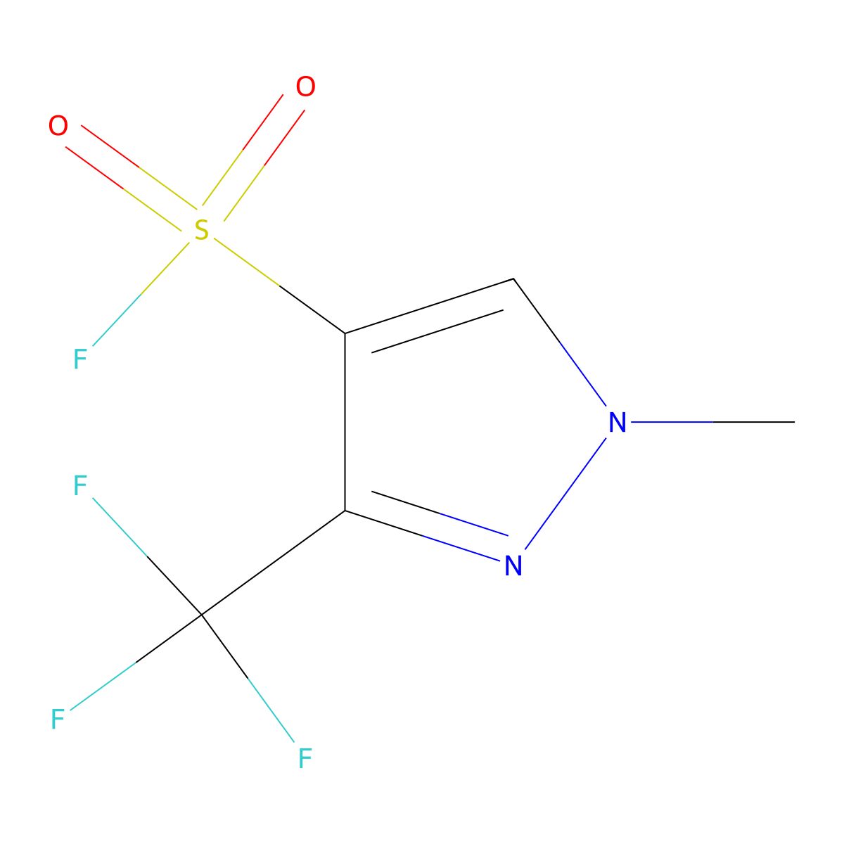 1-methyl-3-(trifluoromethyl)-1H-pyrazole-4-sulfonyl fluoride molecular structure, CAS 2138186-05-5