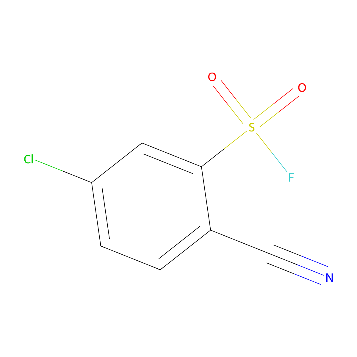 5-Chloro-2-cyanobenzene-1-sulfonyl fluoride molecular structure, CAS 2138187-16-1