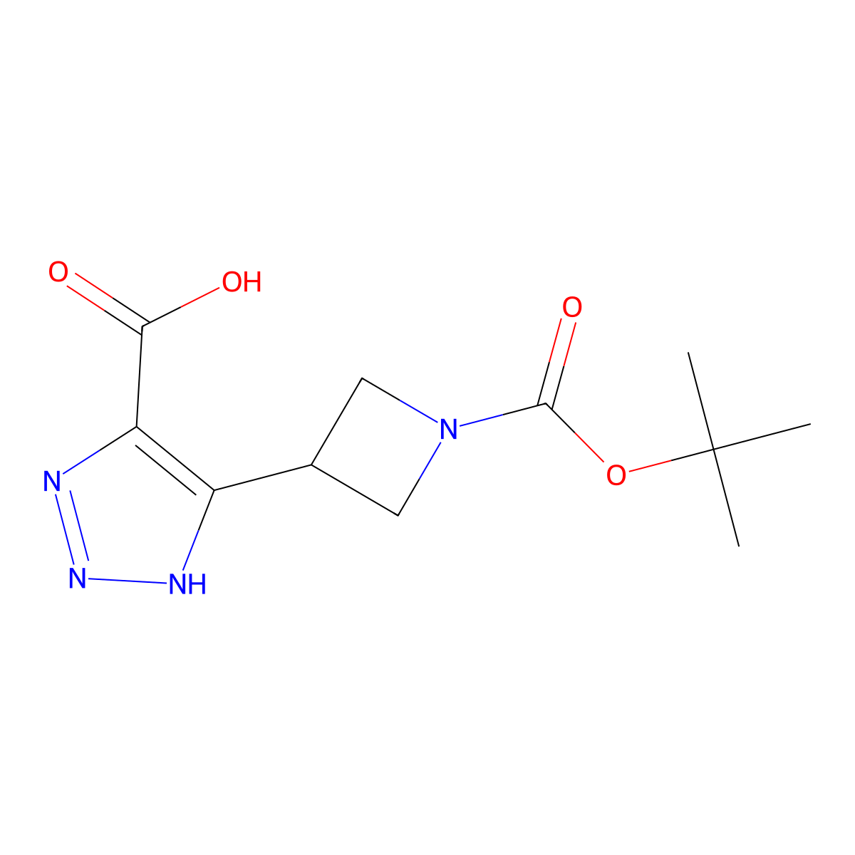 5-{1-[(tert-butoxy)carbonyl]azetidin-3-yl}-1H-1,2,3-triazole-4-carboxylic acid molecular structure, CAS 2138187-73-0