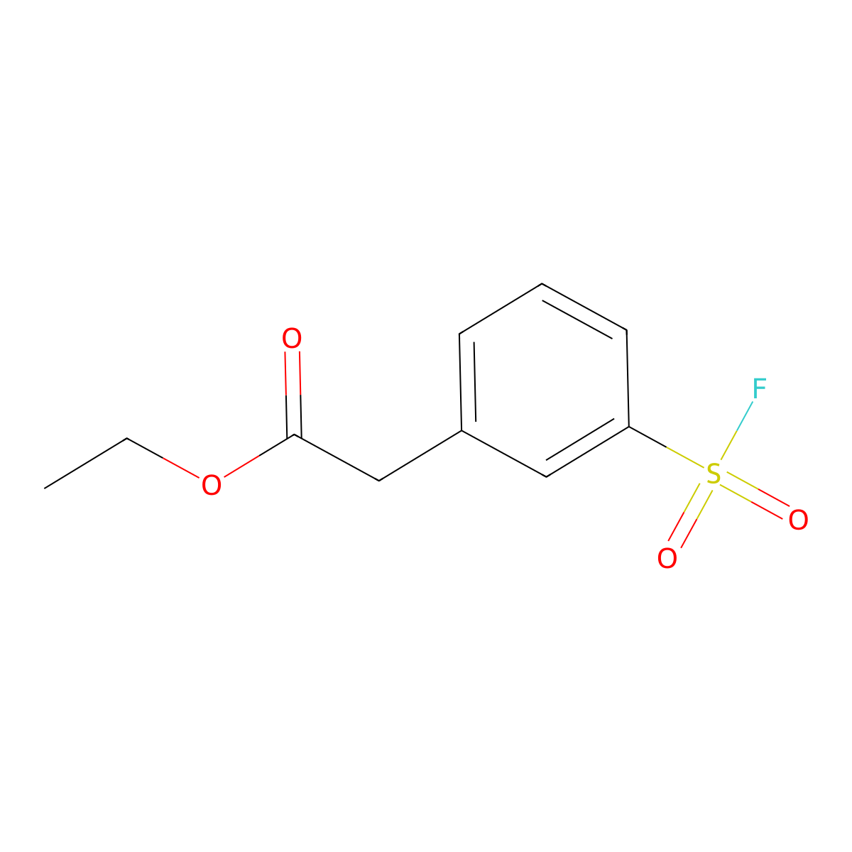Ethyl 2-[3-(fluorosulfonyl)phenyl]acetate molecular structure, CAS 2138188-32-4