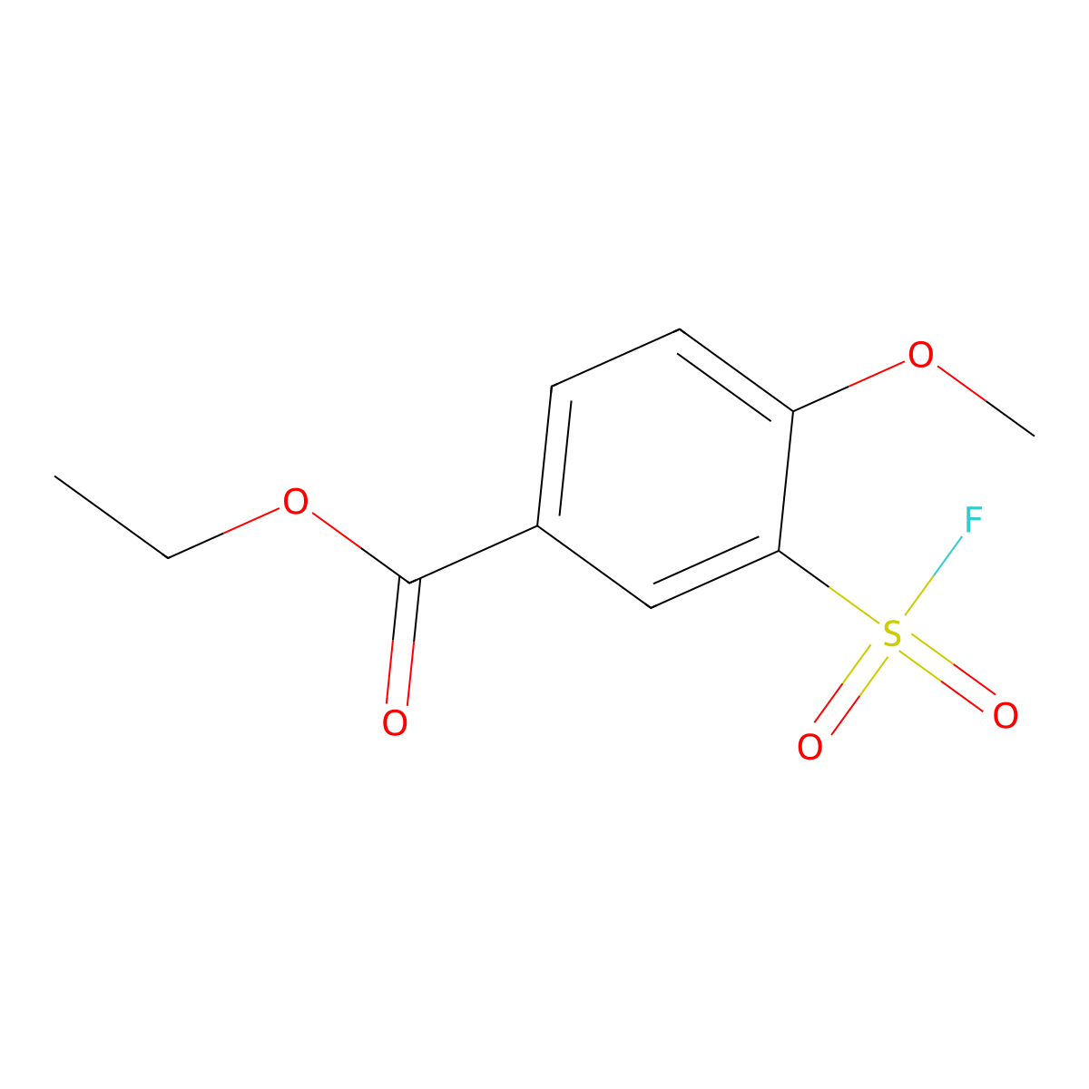 Ethyl 3-(fluorosulfonyl)-4-methoxybenzoate molecular structure, CAS 2138188-42-6