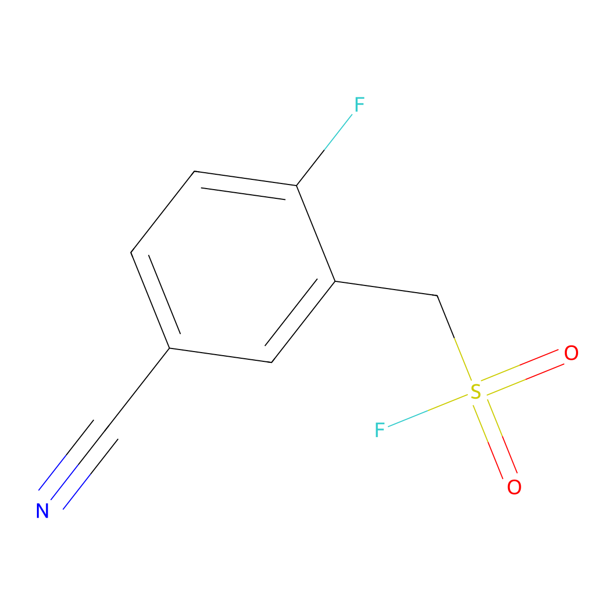 (5-Cyano-2-fluorophenyl)methanesulfonyl fluoride molecular structure, CAS 2138189-26-9