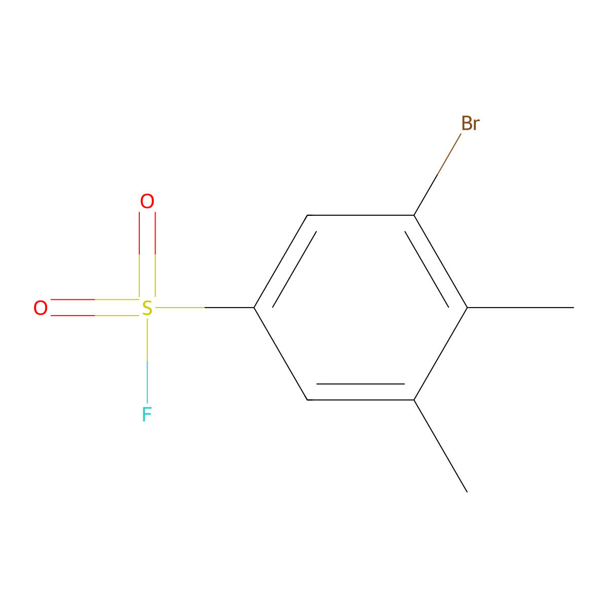 3-Bromo-4,5-dimethylbenzene-1-sulfonyl fluoride molecular structure, CAS 2138189-32-7