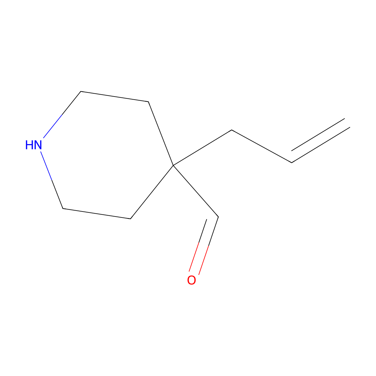 4-(Prop-2-en-1-yl)piperidine-4-carbaldehyde molecular structure, CAS 2138190-08-4