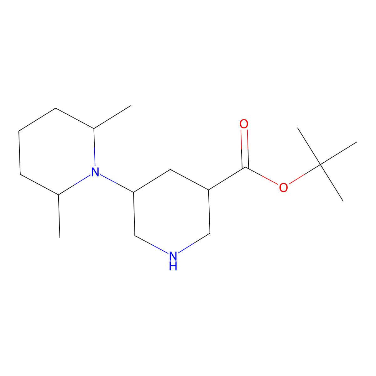 Tert-butyl 2,6-dimethyl-[1,3'-bipiperidine]-5'-carboxylate molecular structure, CAS 2138190-44-8