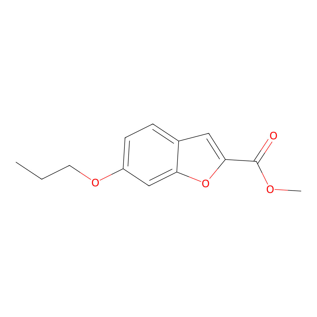 Methyl 6-propoxy-1-benzofuran-2-carboxylate molecular structure, CAS 2138190-91-5